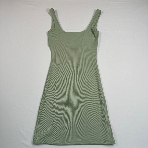 Princess Polly Sleeveless Mini Dress Womens Size 4 Green Stretchy Ruched Top - Picture 2 of 9